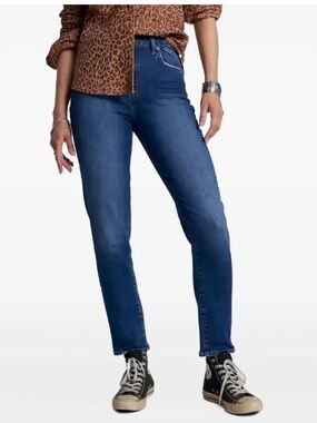 One Teaspoon Legends High Waist Straight Leg Denim Jeans Rodeo Blue 23